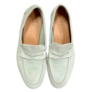 M.GEMI Suede Loafers Made in Italy – Light Gray/Blue – Size 36.5 (US 6.5–7)